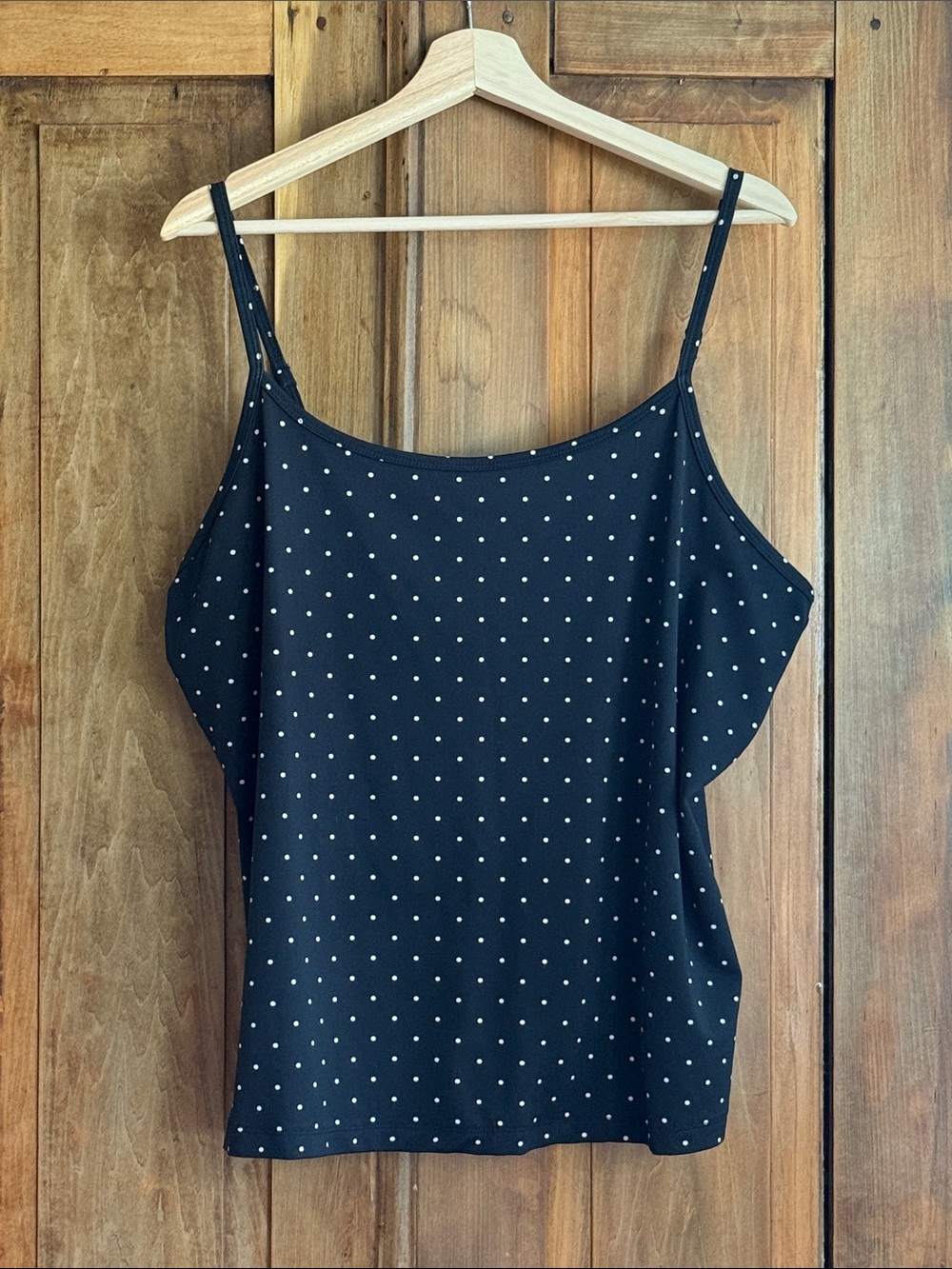 Lane Bryant 18/20 Black Polka Dot Spaghetti Strap Tank Top Business Casual